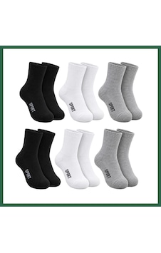 Bezos Çocuk Spor Çorap 6'lı Set Siyah Beyaz Gri İnce Dikişli Kokulu Yıkama Yumuşak Esnek Günlük Çorap Seti Bzs01 Çok Renkli Bezos Çocuk Spor Çorap 6'lı Set Siyah Beyaz Gri İnce Dikişli Kokulu Yıkama Yumuşak Esnek Günlük Çorap Seti Bzs01 Çok Renkli
