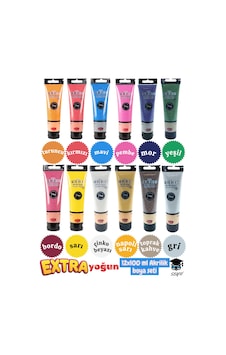 12x100 Ml Akrilik Boya Seti Plus Serisi Ekstra Yoğunlaştırılmış Akrilik Boya Artdeco Plus 0000 Naturel 12x100 Ml Akrilik Boya Seti Plus Serisi Ekstra Yoğunlaştırılmış Akrilik Boya Artdeco Plus 0000 Naturel
