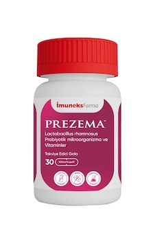 İmuneks Farma Prezema™ Lactobacillus rhamnosus Probiyotik mikroorganizma ve Vitaminler İçeren Takviye Edici Gıda 30 Kapsül İmuneks Farma Prezema™ Lactobacillus rhamnosus Probiyotik mikroorganizma ve Vitaminler İçeren Takviye Edici Gıda 30 Kapsül