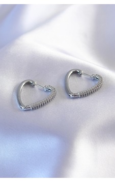 Gümüş Renk Zirkon Taşlı Model Kadın Küpe Diğer Gümüş Renk Zirkon Taşlı Model Kadın Küpe Diğer