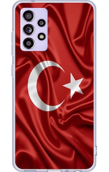Samsung Galaxy A52-a52s Uyumlu Türk Bayrağı Baskılı Silikon Kılıf Renkli