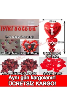 Sevgiliye Doğum Günü Dekorasyonu Ev Masa Süslemeleri Paketi Sevgiliye Doğum Günü Dekorasyonu Ev Masa Süslemeleri Paketi