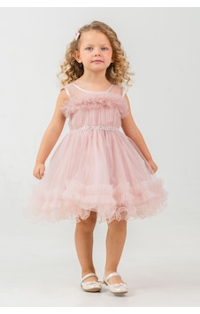 Mnk Baby & Kids Aizona Kız Çocuk Abiye M00782 Pudra