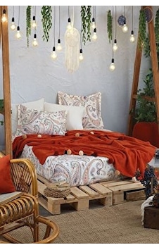 İyi Geceler İstanbul Boho Chic Çift Kişilik Püsküllü Battaniyeli Tarçın İyi Geceler İstanbul Boho Chic Çift Kişilik Püsküllü Battaniyeli Tarçın
