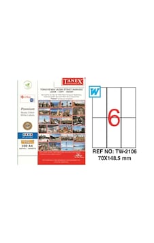 Tanex Lazer Etiket 100 Yaprak Laser-Copy-Inkjet 70X148.5 Tw-2106 N11.32017