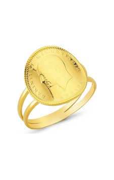 Ata Çeyrek Altınlı Yüzük 3.50 Gram 22 Ayar Altın Ata Çeyrek Altınlı Yüzük 3.50 Gram 22 Ayar Altın