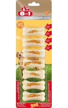 8in1 Delights Strong XS Tavuklu Köpek Ağız Bakım Kemiği 7'li 140 G 8in1 Delights Strong XS Tavuklu Köpek Ağız Bakım Kemiği 7'li 140 G