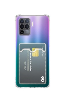 Oppo A94 İle Uyumlu Kapak Kamera Korumalı Kartlıklı Darbe Emici Özellikli Şeffaf Silikon Kılıf Oppo A94 İle Uyumlu Kapak Kamera Korumalı Kartlıklı Darbe Emici Özellikli Şeffaf Silikon Kılıf