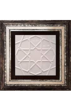 Armada Çini 20X20 Cm Rölyefli Beyaz Selçuklu Yıldız Deseni Çini