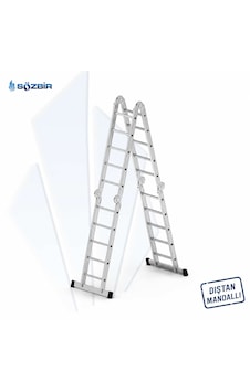 Sözbir 4 5 Toplamda 20 Basamaklı Akrobat Merdiven 1.6 Mm 5.70 Tam Acık Hali