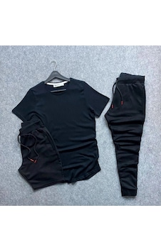 Adrift Unisex 3'ü Bir Arada Spor Eşortman Takımı Ve Şort Siyah Siyah Adrift Unisex 3'ü Bir Arada Spor Eşortman Takımı Ve Şort Siyah Siyah