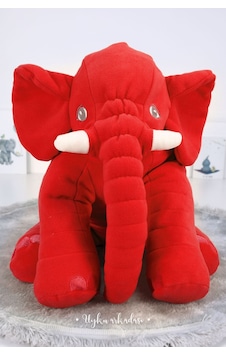 Dev Boy Uyku Arkadaşım Fil Kırmızı Jumbo Boy 60cm.