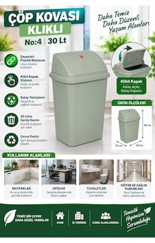 Çöp Kovası Klikli No:4 30 Lt Çöp Kovası Klikli No:4 30 Lt