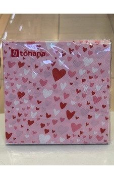 Tohana Kalp Desenli 20li Kağıt Peçete Pembe Tohana Kalp Desenli 20li Kağıt Peçete Pembe