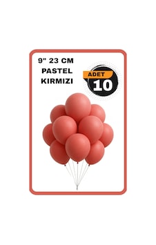 Pastel Balon 9 İnc 23 Cm Helyum Uyumlu 10 Adet Doğum Günü Kutlama Parti Süs Malzemesi Kırmızı Pastel Balon 9 İnc 23 Cm Helyum Uyumlu 10 Adet Doğum Günü Kutlama Parti Süs Malzemesi Kırmızı