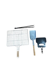 Mangal Aksesuar Seti-ızgara 30-40cm -kürek-maşa-yelpaze Mangal Aksesuar Seti-ızgara 30-40cm -kürek-maşa-yelpaze