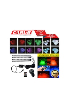 24v Ayak Altı Led Lamba 12 Ledli 4'lü Kumandalı Usb X 2 Çakmak Fişli