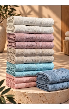 Bambu El Yüz Havlusu 12 Li 50x90 Çok Renkli