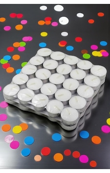 Çok Amaçlı 50 Adet Beyaz Tealight Mum Beyaz