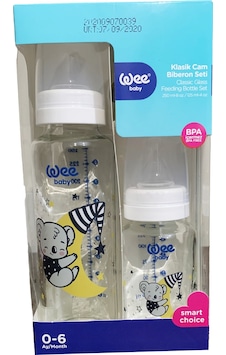 Wee Baby Beyaz Klasik Cam Biberon Seti 250 ve 125 ML Wee Baby Beyaz Klasik Cam Biberon Seti 250 ve 125 ML