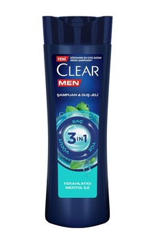 Clear Men 3 İn 1 Şampuan & Duş Jeli Ferahlatıcı Mentol Etkisi Saç Yüz Vücut İçin 350 Ml Sku: Zeus8690010396280 Clear Men 3 İn 1 Şampuan & Duş Jeli Ferahlatıcı Mentol Etkisi Saç Yüz Vücut İçin 350 Ml Sku: Zeus8690010396280