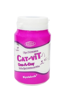 Biyoteknik Cat-Vit One A Day Kediler için Multivitamin Tablet 60'lı Biyoteknik Cat-Vit One A Day Kediler için Multivitamin Tablet 60'lı