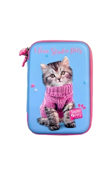Studio Pets Pt-7785 Eva Kalem Çantas Kedili-mavi Çok Renkli Studio Pets Pt-7785 Eva Kalem Çantas Kedili-mavi Çok Renkli