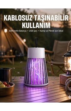 Taşınabilir Böcek Kovucu 2000 Mah Bataryalı Usb Şarjlı Sessiz Çalışan Lamba Taşınabilir Böcek Kovucu 2000 Mah Bataryalı Usb Şarjlı Sessiz Çalışan Lamba