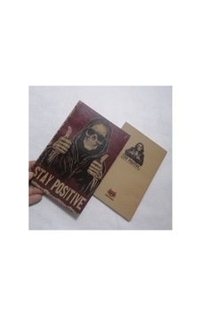 Owl Bag Özel Tasarım Vıntage Görünümlü Stay Positive Desenli Defter Çok Renklı Owl Bag Özel Tasarım Vıntage Görünümlü Stay Positive Desenli Defter Çok Renklı