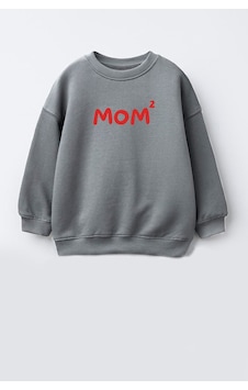 Monila Unisex Çocuk Anne Baskılı 3 İplik Kumaş Pamuklu Sweatshirt Antrasit Monila Unisex Çocuk Anne Baskılı 3 İplik Kumaş Pamuklu Sweatshirt Antrasit