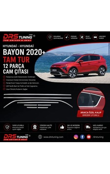 Hyundai Bayon 2021+ Krom Cam Çerçevesi 12 Parça