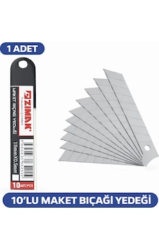 Zimak 18mm Maket Bıçağı Yedeği 0.5mm Karbon Çelik Profesyonel Kesici Uç 10 Lu 1 Paket Zimak 18mm Maket Bıçağı Yedeği 0.5mm Karbon Çelik Profesyonel Kesici Uç 10 Lu 1 Paket