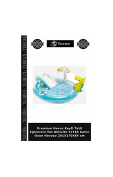 Premium Havuz Keyfi Tatil Eğlencesi Yaz Aktivite 57165 Gator Oyun Havuzu 201x170x84 Cm Çok Renkli