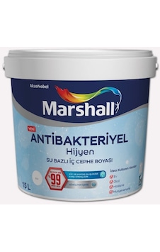 Marshall Antibakteriyel Hijyen İç Cephe Duvar Boyası 15 L 20 KG - Mentol Marshall Antibakteriyel Hijyen İç Cephe Duvar Boyası 15 L 20 KG - Mentol