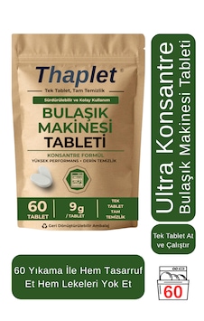 Thaplet Bulaşık Makinesi Tableti Ultra Etkili Formül 60 Adet Tablet Thaplet Bulaşık Makinesi Tableti Ultra Etkili Formül 60 Adet Tablet
