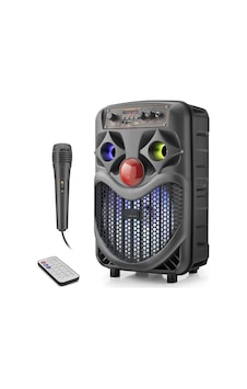 Karaoke Mikrofonlu Bluetooth Hoparlör Fm Radyo 10w 8 İnç Rgb Siyah Ndrp66 Karaoke Mikrofonlu Bluetooth Hoparlör Fm Radyo 10w 8 İnç Rgb Siyah Ndrp66