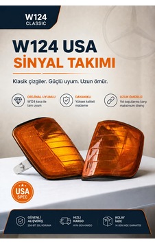 Mercedes W124 Usa Turuncu Sinyal Takımı - Duysuz Mercedes W124 Usa Turuncu Sinyal Takımı - Duysuz
