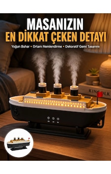 Hubrendy Tekno 7 Renk Ortam Işıklı Dekoratif Gemi Tasarım Hava Nemlendirici Difüzör Yeni Nesil Hubrendy Tekno 7 Renk Ortam Işıklı Dekoratif Gemi Tasarım Hava Nemlendirici Difüzör Yeni Nesil