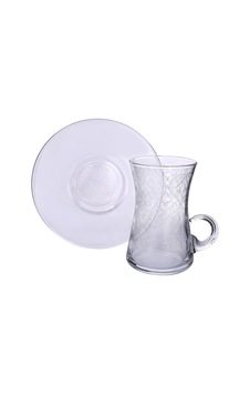 Lıvıano Kulplu Çay Takımı 12 Parça Barok Cam Lıvıano Kulplu Çay Takımı 12 Parça Barok Cam