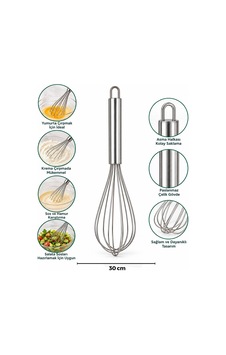 İbico İ22-060 Çelik Metal Çırpıcı 30cm Çırpıcı: 18cm + Sap: 12cm Krom Saplı - 12'li Paket İbico İ22-060 Çelik Metal Çırpıcı 30cm Çırpıcı: 18cm + Sap: 12cm Krom Saplı - 12'li Paket