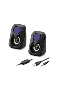 Masaüstü Hoparlör 1+1 Usb + 3.5mm Led - Siyah Hd6054 Tg 5klfk5h Masaüstü Hoparlör 1+1 Usb + 3.5mm Led - Siyah Hd6054 Tg 5klfk5h