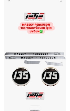 Massey Ferguson 135 Komple Yan Yazı Ve Yan Yuvarlak Armalar Komple Takım Ptp Marka