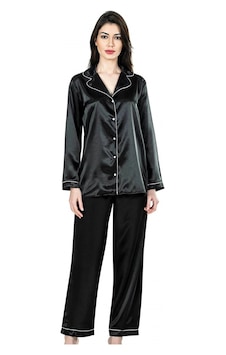 Litae Herşeytrend Siyah İkili Saten Gecelik Pijama Takımı 7647 Siyah Litae Herşeytrend Siyah İkili Saten Gecelik Pijama Takımı 7647 Siyah
