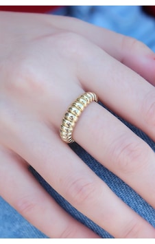 Gold Renk Sarmal Model Kadın Yüzük Altın Gold Renk Sarmal Model Kadın Yüzük Altın