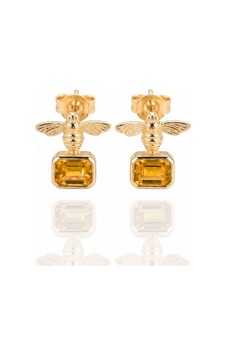 Otantik Arı Figürlü Oktagen Zirkon Taşlı Minimal Küpe Sarı 22242762 Otantik Arı Figürlü Oktagen Zirkon Taşlı Minimal Küpe Sarı 22242762