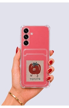 Samsung Uyumlu Galaxy S25 Kartlıklı Tomato Desenli Kılıf Kırmızı Samsung Uyumlu Galaxy S25 Kartlıklı Tomato Desenli Kılıf Kırmızı