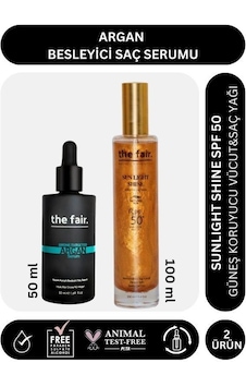 The Fair. Argan Besleyici Saç Serumu 50 ML + Sunlight Shine Güneş Koruyucu Saç Yağı SPF50 100 ML The Fair. Argan Besleyici Saç Serumu 50 ML + Sunlight Shine Güneş Koruyucu Saç Yağı SPF50 100 ML