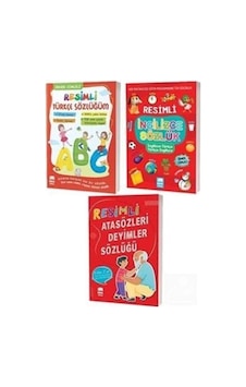 Resimli Türkçe İngilizce Ve Atasözleri Deyimler Sözlükleri - 3 Kitap Set Tdk Uyumlu