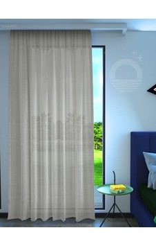 Krem Renk Keten Görünümlü Ekstraforlu Tül Perde Linen Touch Serisi Krem Krem Renk Keten Görünümlü Ekstraforlu Tül Perde Linen Touch Serisi Krem