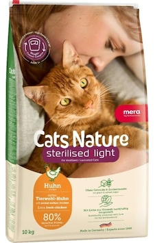 Mera Cats Nature Sterilised & Light Tahılsız Tavuklu Kısırlaştırılmış Kedi Maması 10 Kg Mera Cats Nature Sterilised & Light Tahılsız Tavuklu Kısırlaştırılmış Kedi Maması 10 Kg